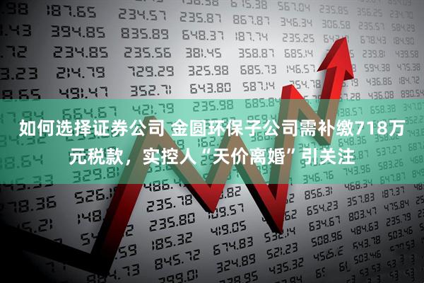 如何选择证券公司 金圆环保子公司需补缴718万元税款，实控人“天价离婚”引关注